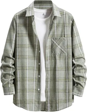 Flannel Shirt for Men Casual 2024 Coat Drawstring Pocket Pants Set Flannel Shirt for Men Sherpa Flannel Shirt Jacket