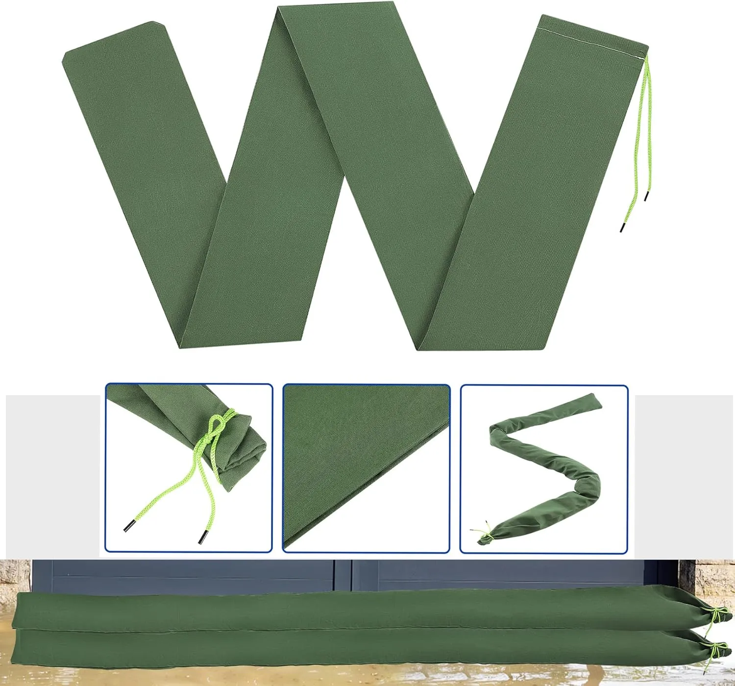 Flood Water Barrier Sandbags Long Canvas Sandbags Flood Protection Thickened Reusable Sand Bags - Flood Barrier for Rain Water Control Flood Hurricane Doors Windows…
