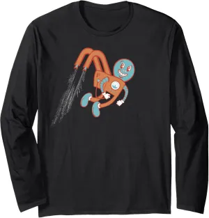 Flying Funny Jetpack Character Long Sleeve T-Shirt