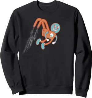 Flying Funny Jetpack Character Sweatshirt