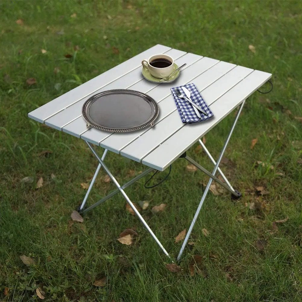 Folding Camping Table, Aluminum Alloy Table Foldable Camping Desk Table, Outdoor Foldable Table with Carrying Bag for Outdoor, Beach, Picnic, Backyards, BBQ and Party