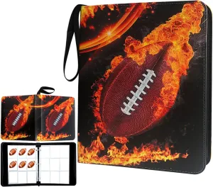 Football Card Binder 900 Pockets, Trading Card Binder Holder with 50 Removable Sleeves Fits 900 Sport Cards, Football Card Gifts Collector Album with Zipper Storage Display Case