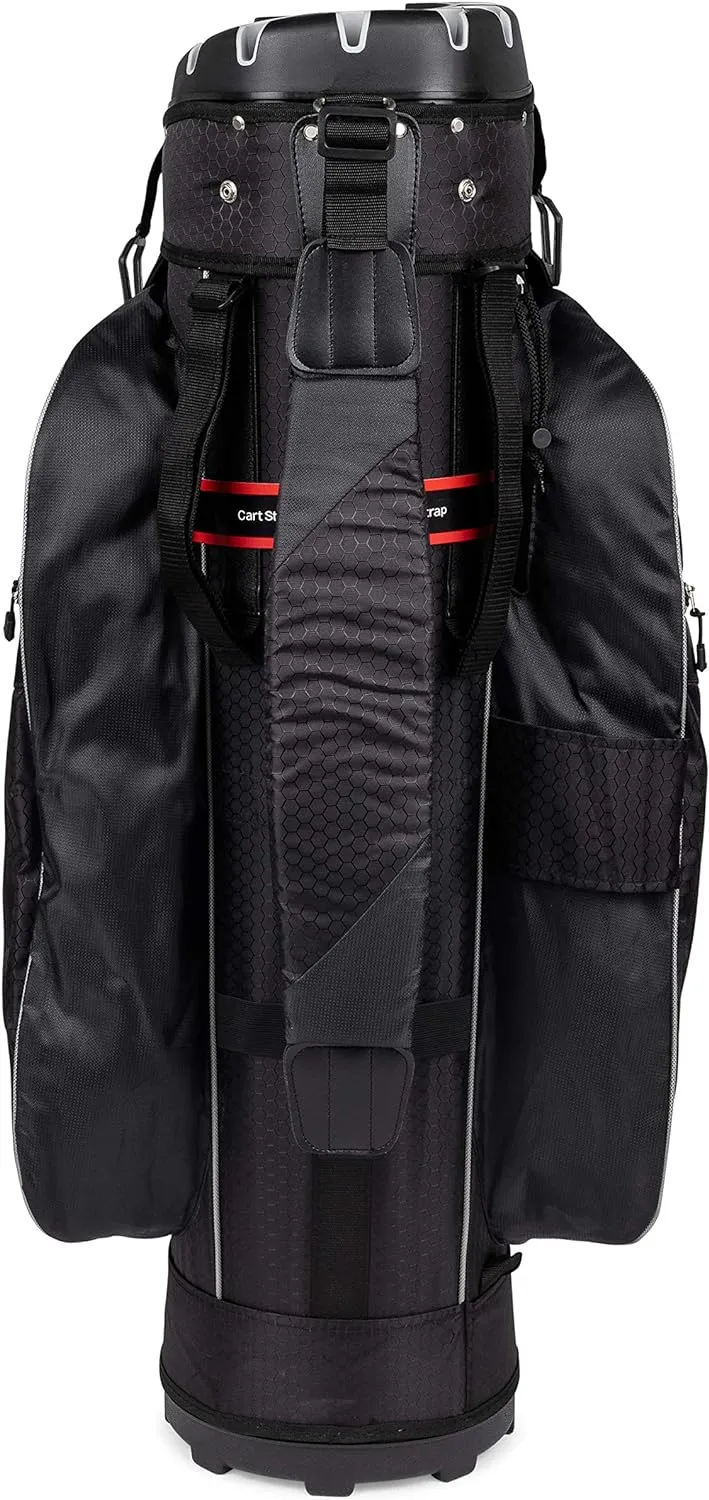 Founders Club 3rd Generation Club Lock Organizer Golf Cart Bag with 14 Way Anti Rattle Divider Top- Free Snap On Rain Hood-Full Length Dividers