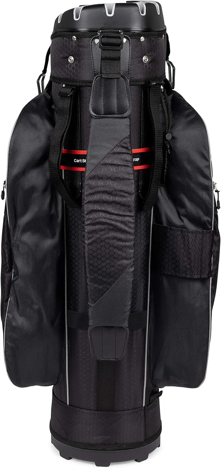 Founders Club 3rd Generation Club Lock Organizer Golf Cart Bag with 14 Way Anti Rattle Divider Top- Free Snap On Rain Hood-Full Length Dividers