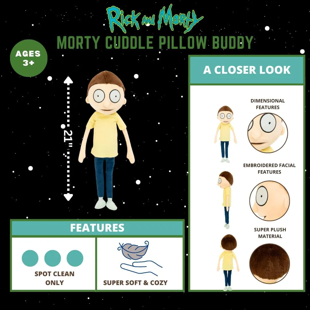 Franco Collectibles Kidult Adult Swim Rick & Morty Super Soft Plush, (100% Officially Licensed Product), Morty