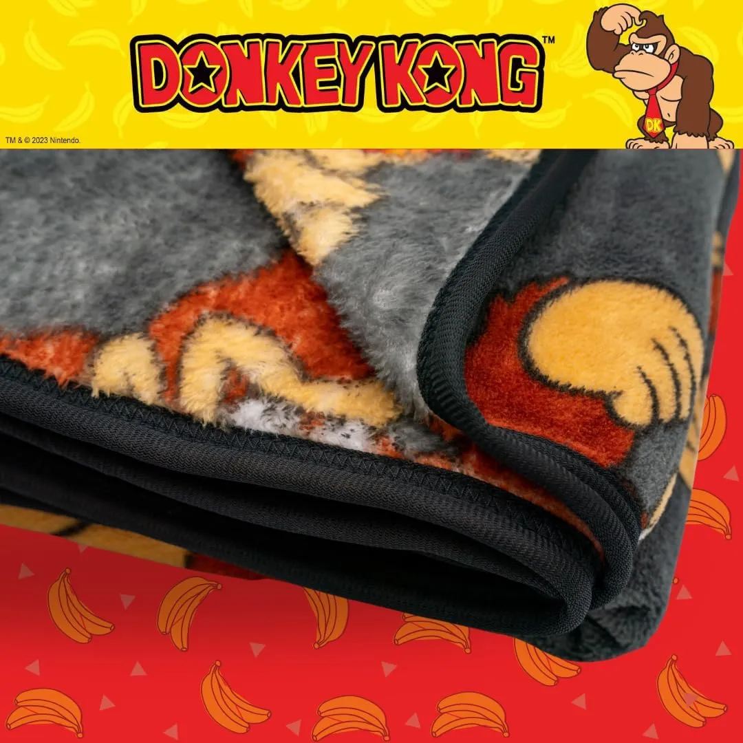 Franco Collectibles Nintendo Donkey Kong Gaming Bedding Super Soft Micro Raschel Throw, 46 in x 60 in, (Officially Licensed Product)