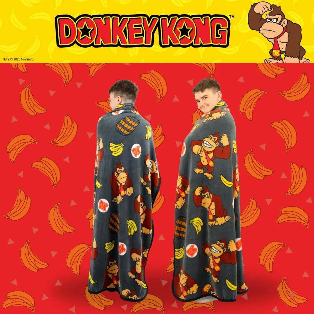 Franco Collectibles Nintendo Donkey Kong Gaming Bedding Super Soft Micro Raschel Throw, 46 in x 60 in, (Officially Licensed Product)