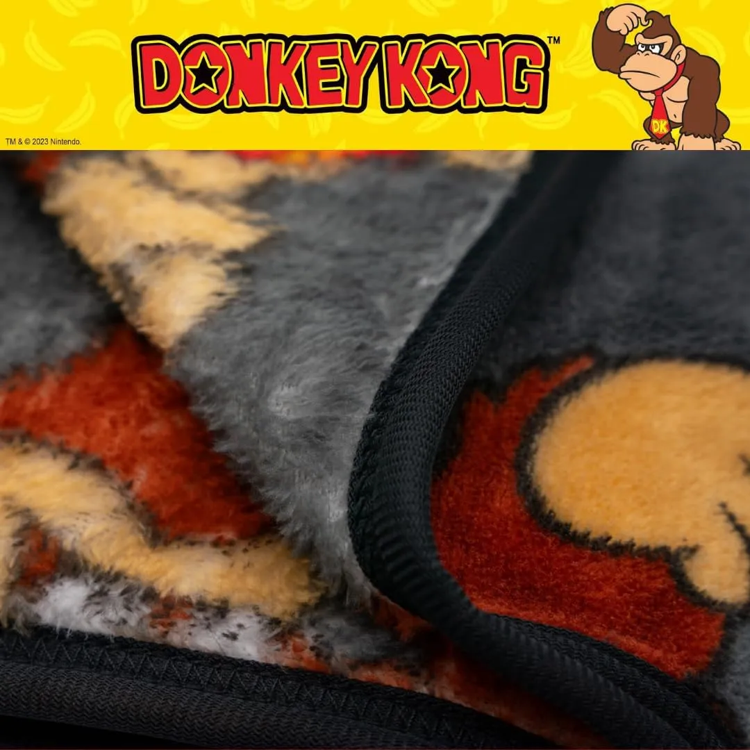 Franco Collectibles Nintendo Donkey Kong Gaming Bedding Super Soft Micro Raschel Throw, 46 in x 60 in, (Officially Licensed Product)