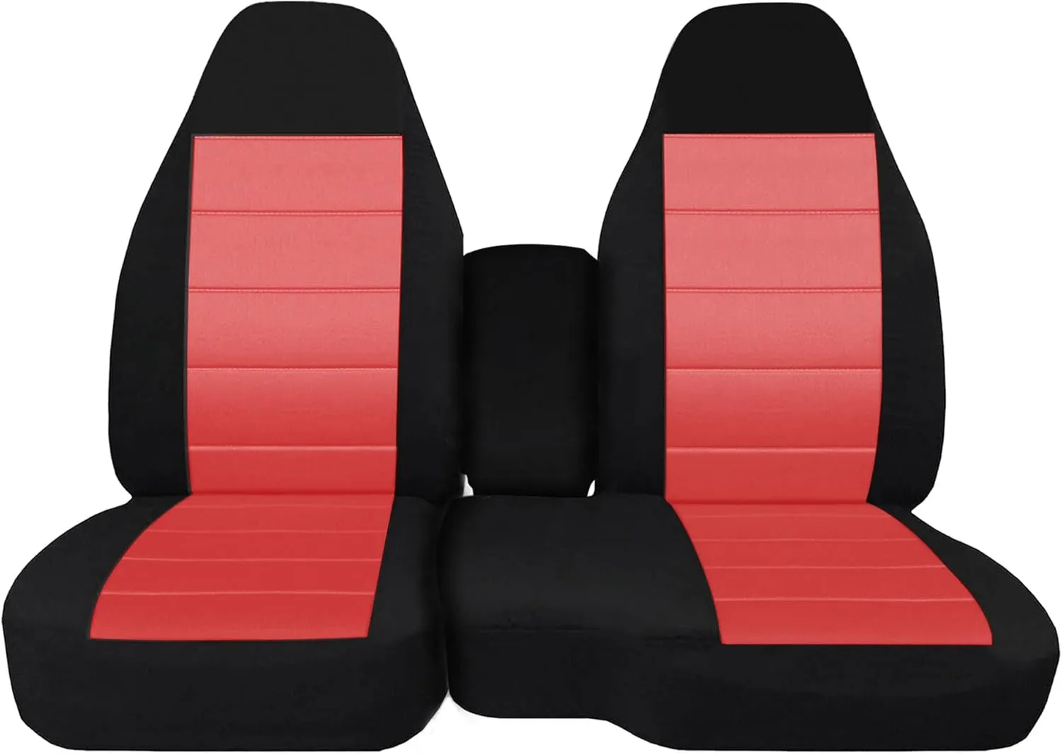 Front 60/40 Split Bench Seat Covers with Console Armrest Truck Seat Cover, Compatible with Chevy Colorado GMC Canyon 2004 2005 2006 2007 2008 2009 2010 2011 2012-Red