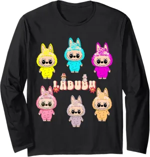 Funny Labubu Lover Cute Labubu The Monsters Women Long Sleeve T-Shirt