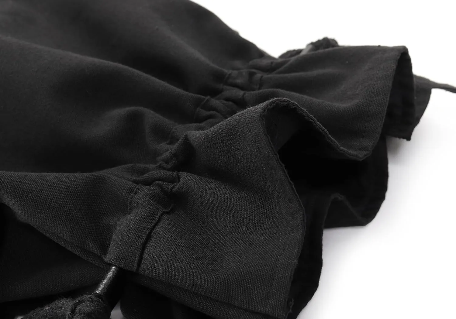 FURPHI Medieval Drawstring Bag Canvas Shoulder Bag with Side Pockets Renaissance Costume Accessories for Ren Faire LARP (Black)