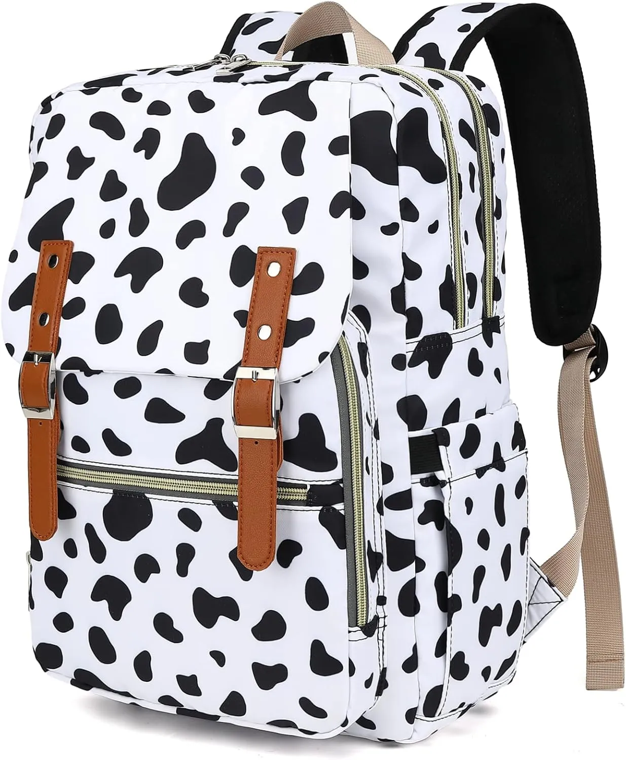 Fuyicat Cow Print Laptop Backpack for Women Men Travel Business Work, Girls Boys School Backpack College Bookbag Fit 15.6 Inch Notebook
