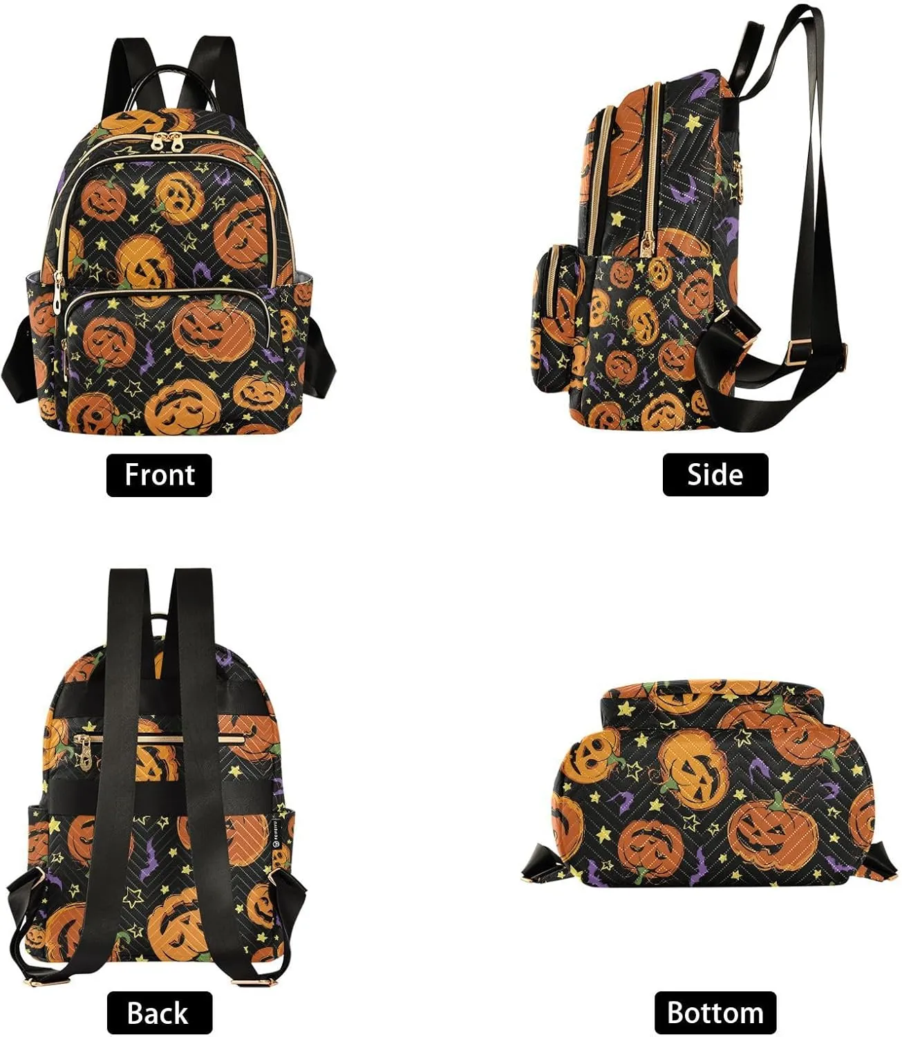 GAIGEO Festive Halloween Pumpkins Ladies Fashion Backpack, Daily Backpack, Summer Backpack, M