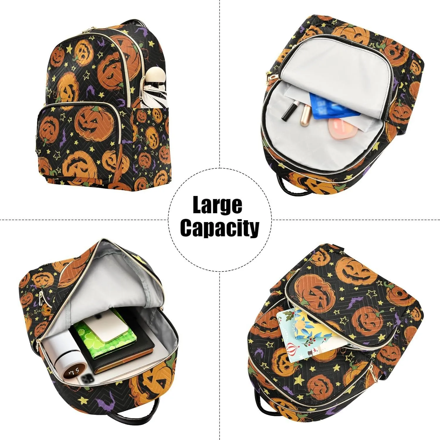 GAIGEO Festive Halloween Pumpkins Ladies Fashion Backpack, Daily Backpack, Summer Backpack, M