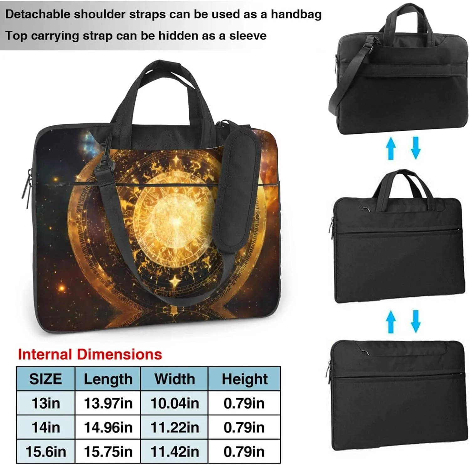 Gears Clock Bronze Century Print Messenger Bag & Case Shoulder Strap Fashionable Laptop Bag for Business Travel