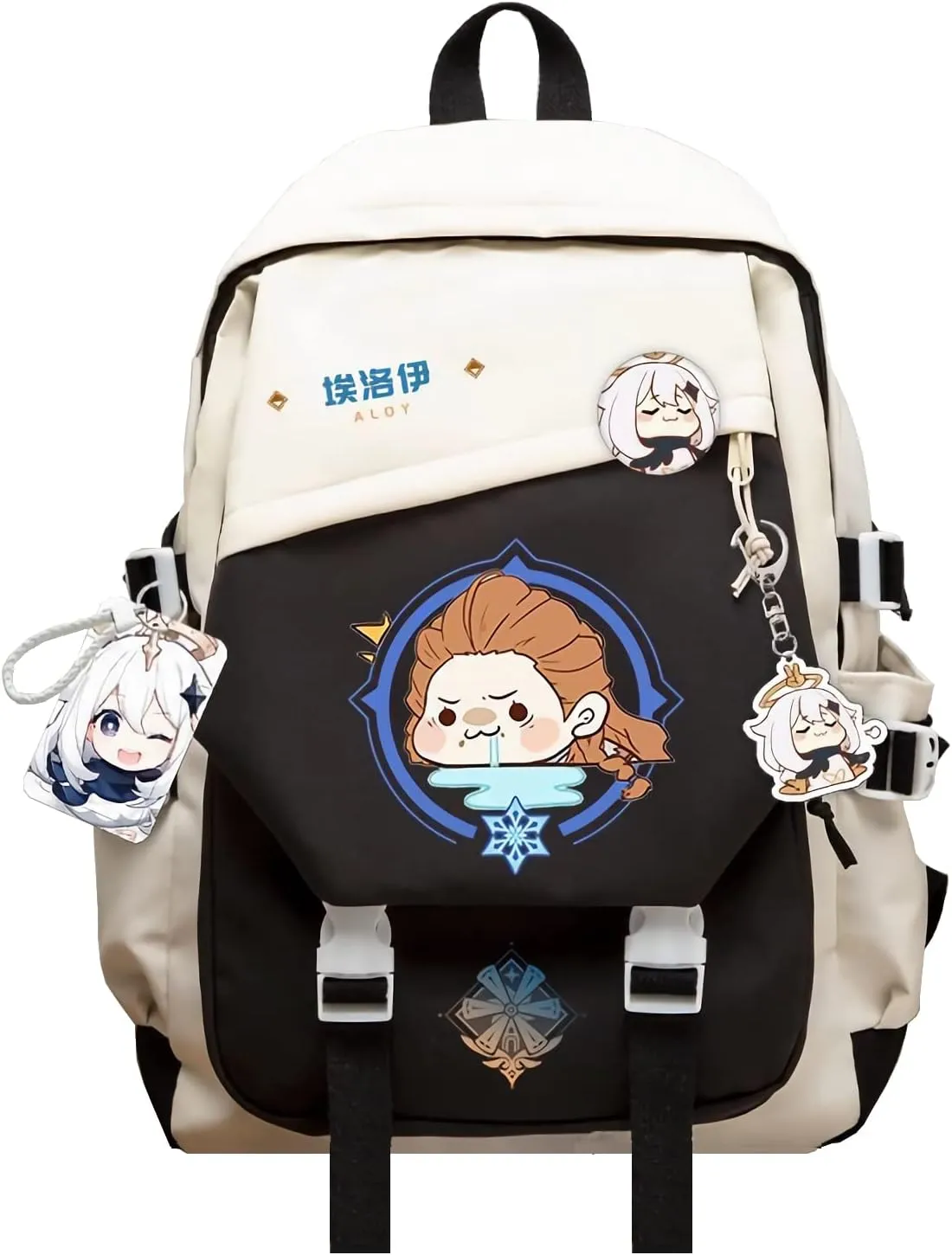 Genshin Impact Backpack Aloy Backpack Printed Laptop Bookbag 17" Large Capacity Travel BackPack With Gift