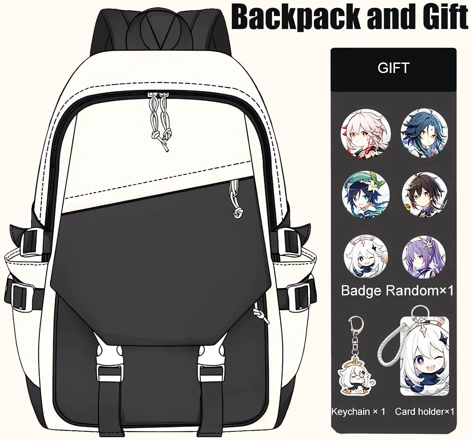 Genshin Impact Backpack Aloy Backpack Printed Laptop Bookbag 17" Large Capacity Travel BackPack With Gift