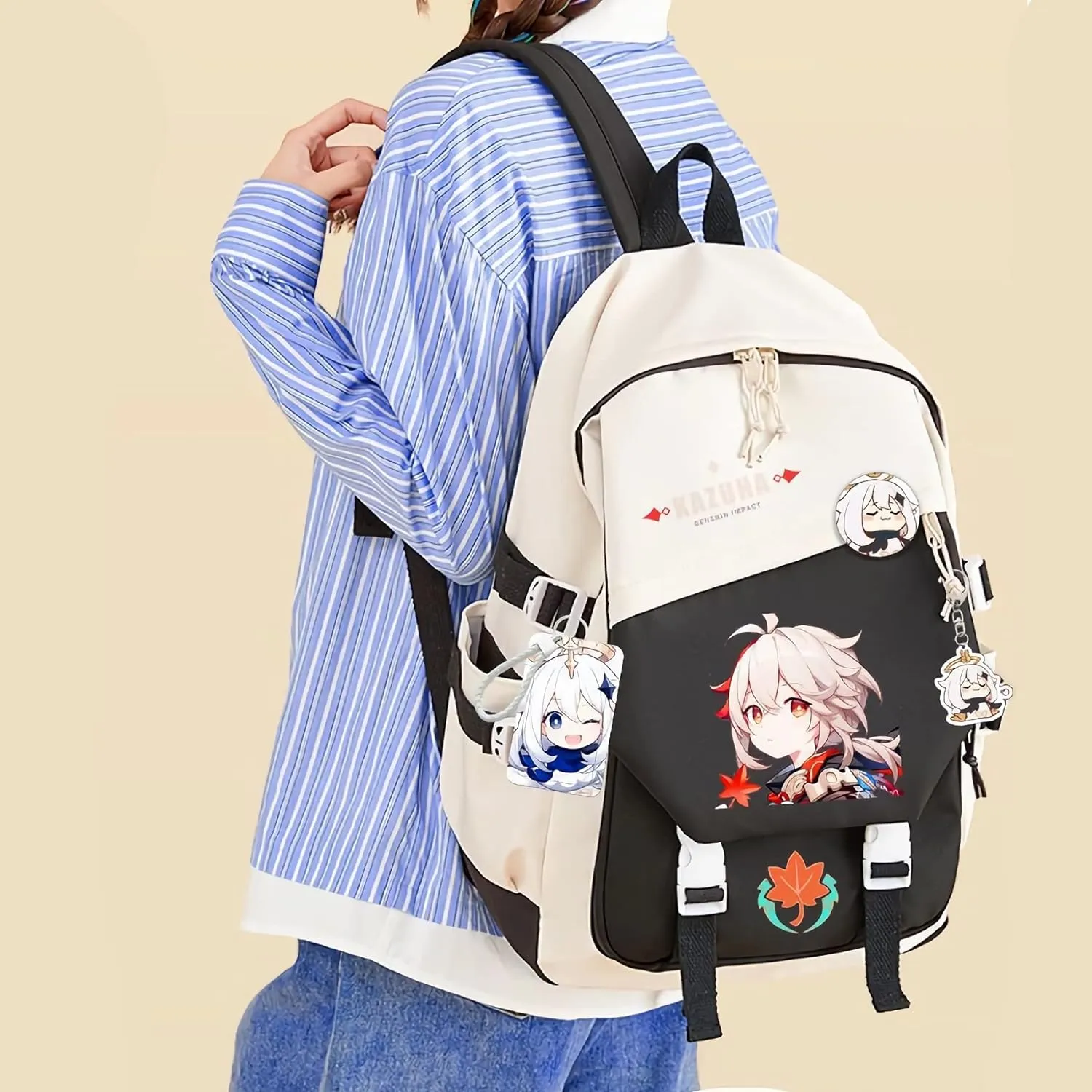 Genshin Impact Backpack Aloy Backpack Printed Laptop Bookbag 17" Large Capacity Travel BackPack With Gift