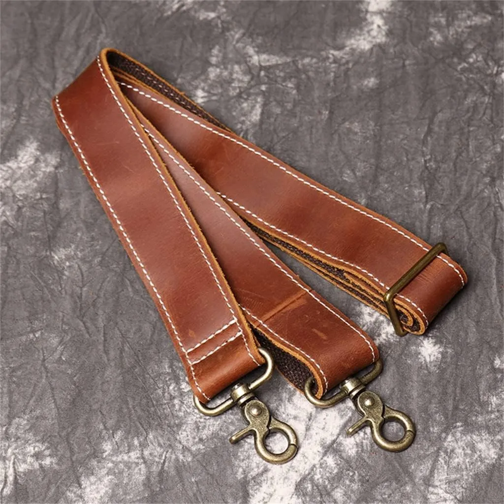 Genuine Leather Handheld Men's Briefcase Shoulder File Bag Handmade Cross Computer Bag