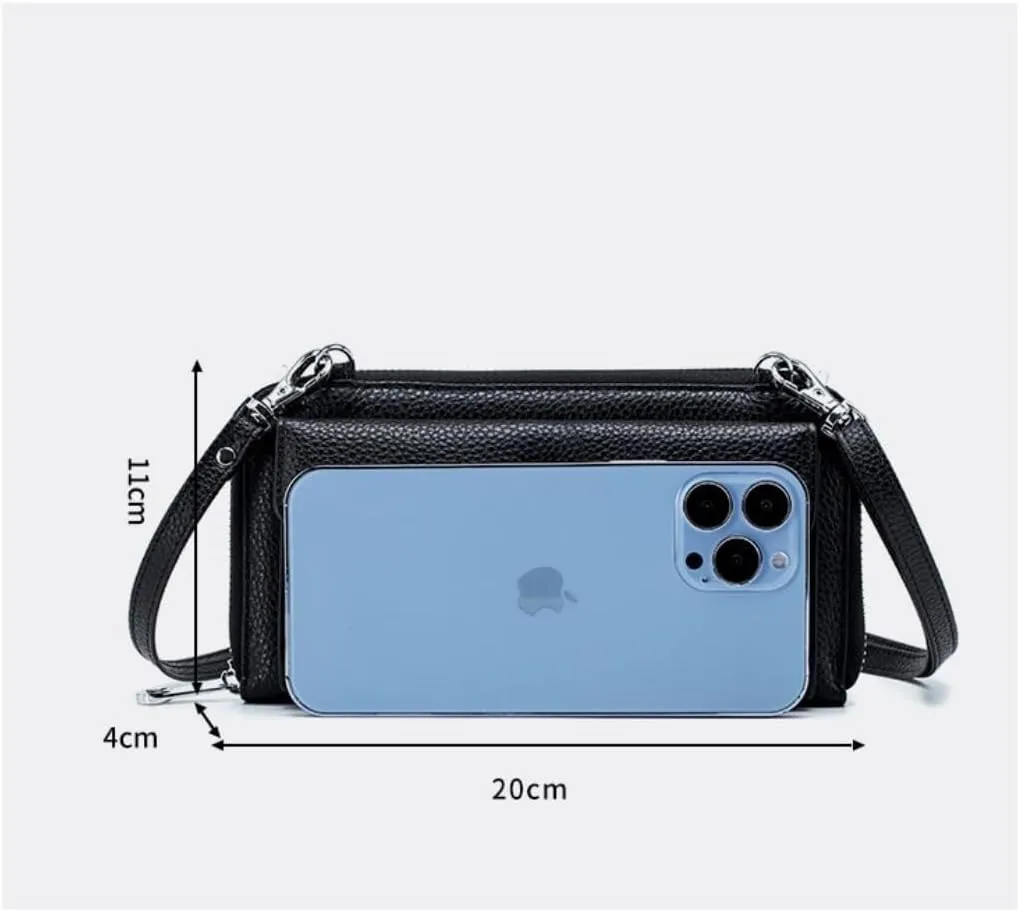 Genuine Leather Wallet Cell Phone Purse for Women Touch Screen Holder Pocket