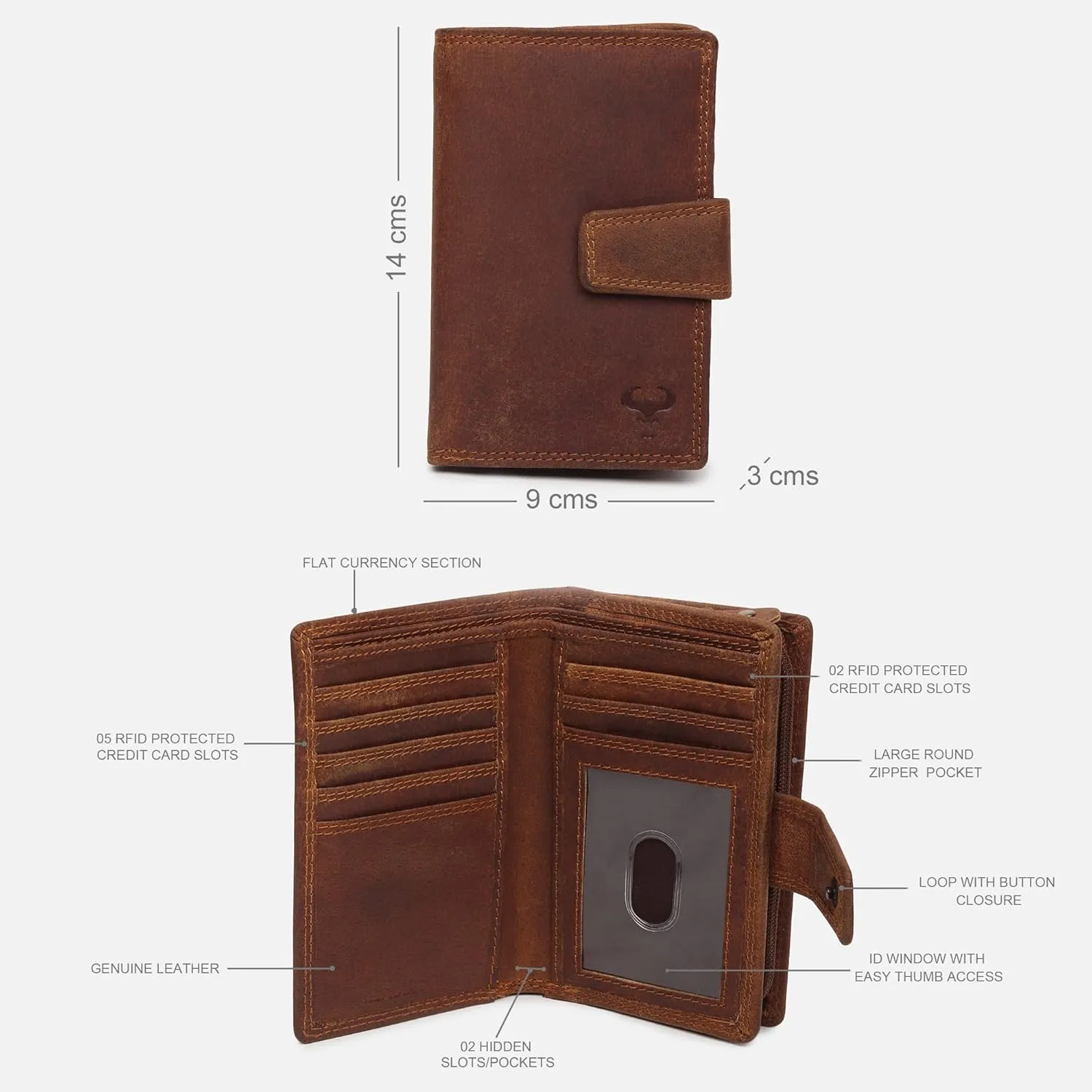 Genuine Leather Wallet for Women - RFID Blocking Ladies Wallet - Multi Coloured Purse (LW108)