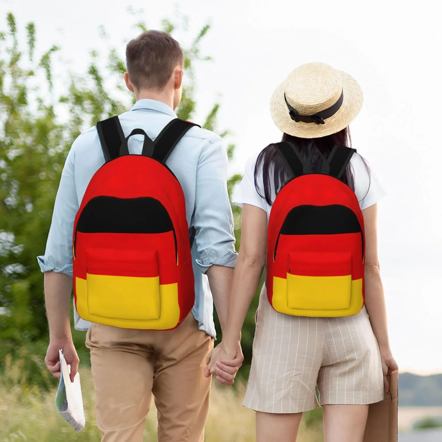 German flag print Backpack Travel Backpacks for Women Men College Backpack Computer Bag for Travel
