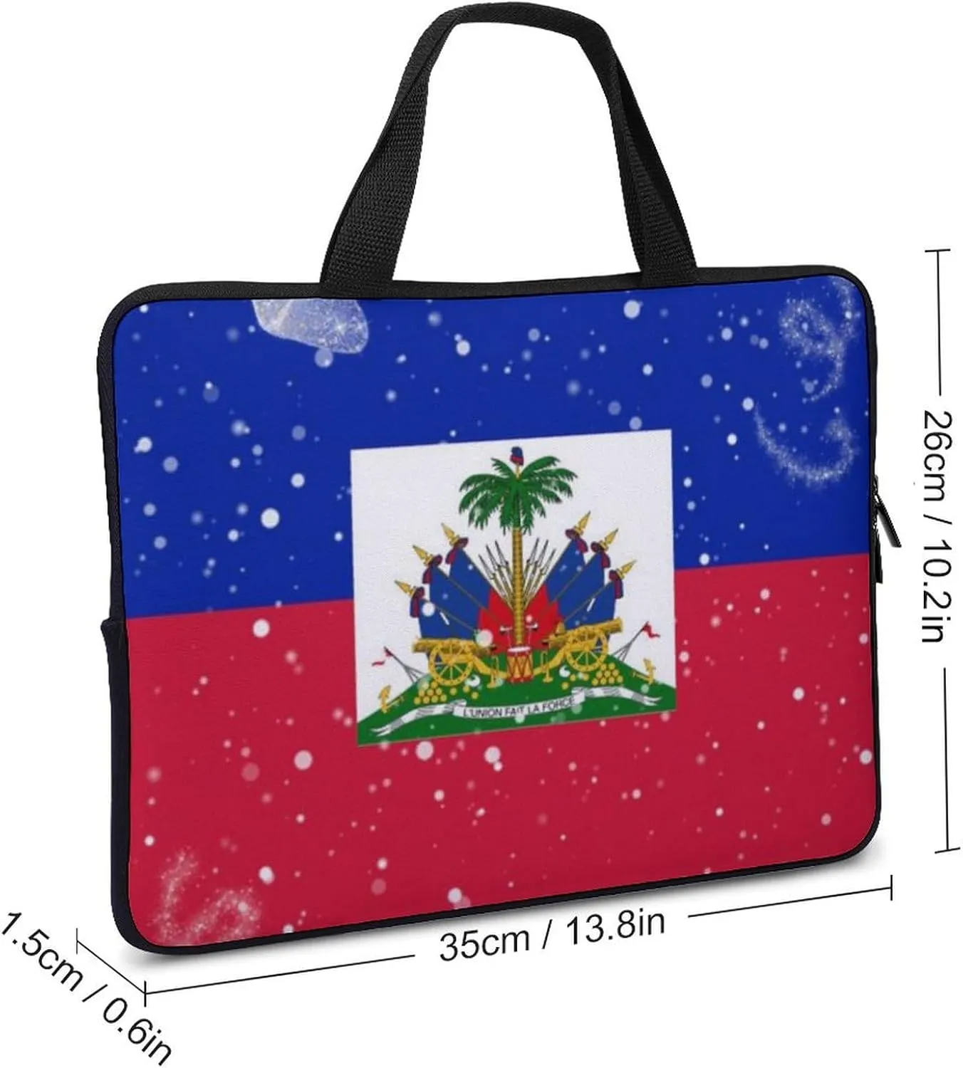 Glittering Butterfly Haiti Laptop Bag Laptop Case Computer Messenger Bag with Adjustable Shoulder Strap