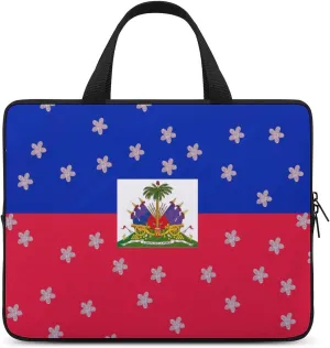 Glittering Flowers Haiti Laptop Bag Laptop Case Computer Messenger Bag with Adjustable Shoulder Strap