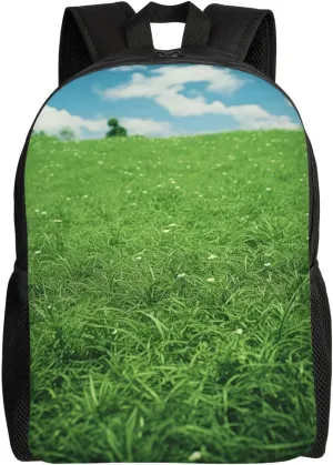 Green Lawn Travel Backpack for Women Men Large Laptop Bag 16.1Inch College Bag Casual Daypack