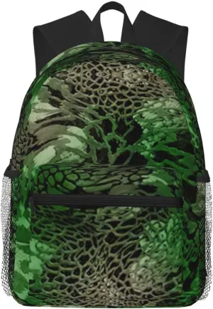 Green Snake print Lightweight and comfortable backpack Casual Laptop Backpack for Travel Hiking