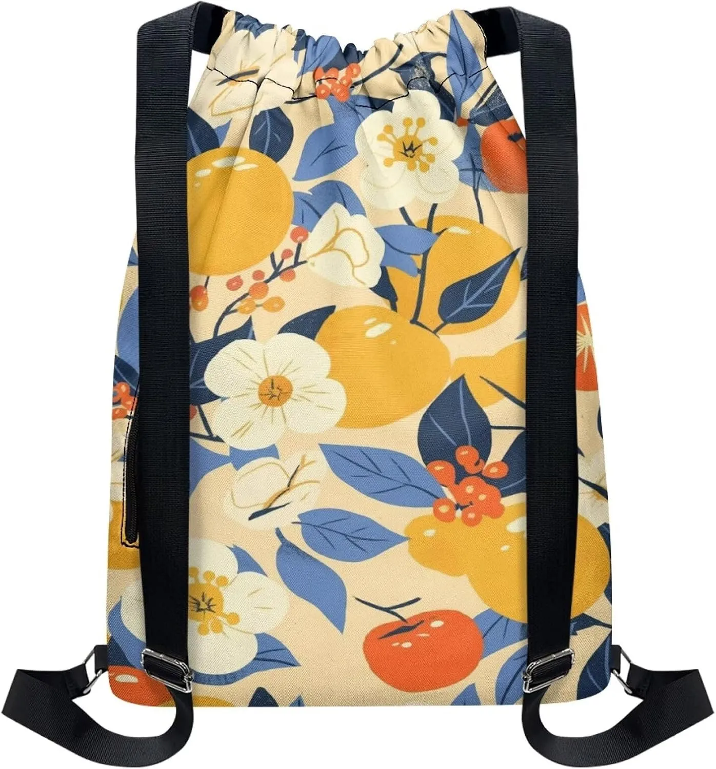Gym Bag for Women Cheerful Lively Style Drawstring Backpack with Convenient Compartments Large Capacity Sport Gym Sackpack Suitable for Variety Of Occasions