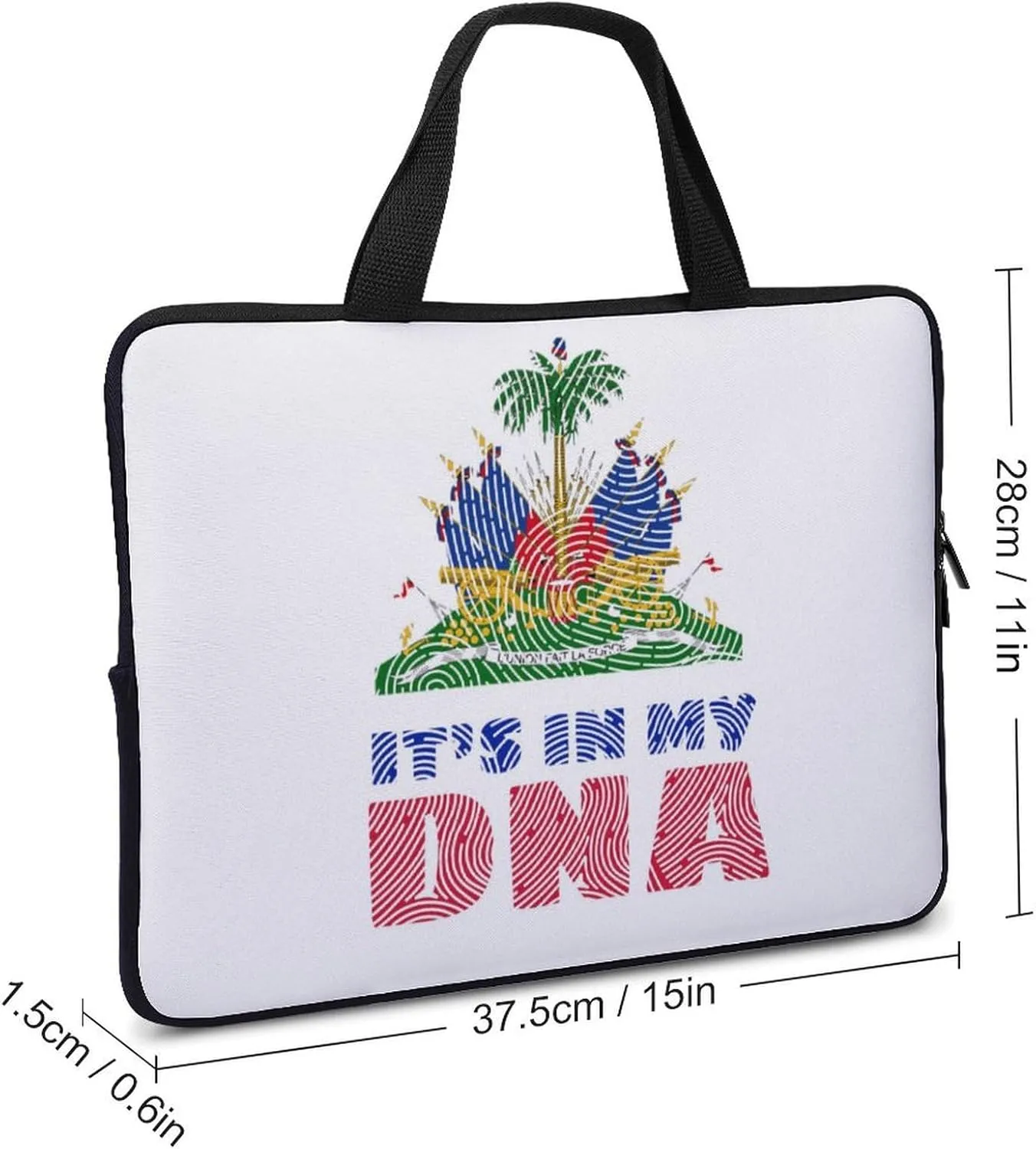 Haiti American Flag Laptop Bag Laptop Case Computer Messenger Bag with Adjustable Shoulder Strap