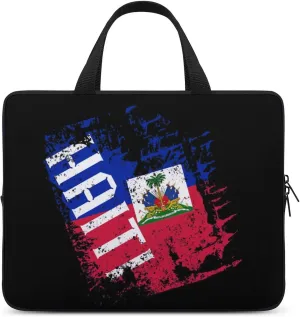 Haiti Flag Vintage Laptop Bag Laptop Case Computer Messenger Bag with Adjustable Shoulder Strap