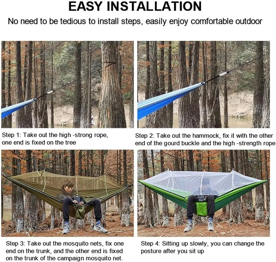 Hammocks,Sleeping Hammock Outdoor Parachute Camping Hanging Sleeping Bed Swing Portable Double Chair Wholesale(Upgrade Army Green)