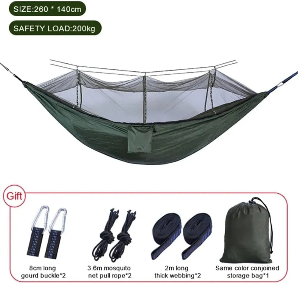 Hammocks,Sleeping Hammock Outdoor Parachute Camping Hanging Sleeping Bed Swing Portable Double Chair Wholesale(Upgrade Army Green)