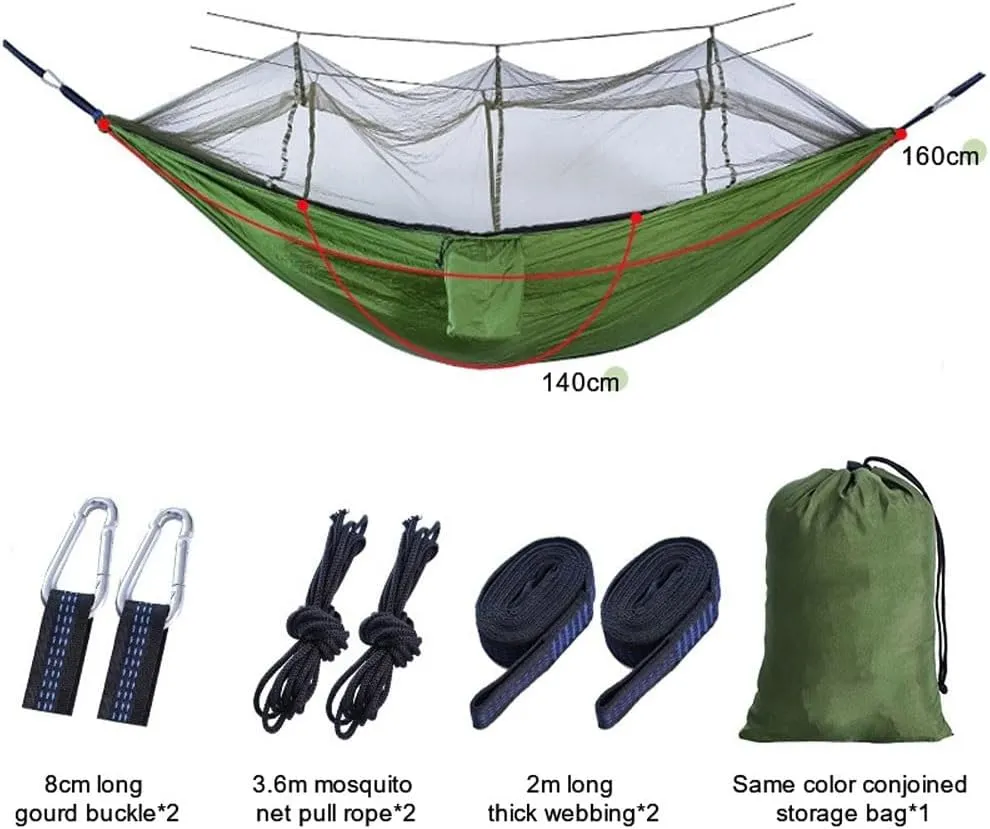 Hammocks,Sleeping Hammock Outdoor Parachute Camping Hanging Sleeping Bed Swing Portable Double Chair Wholesale(Upgrade Army Green)