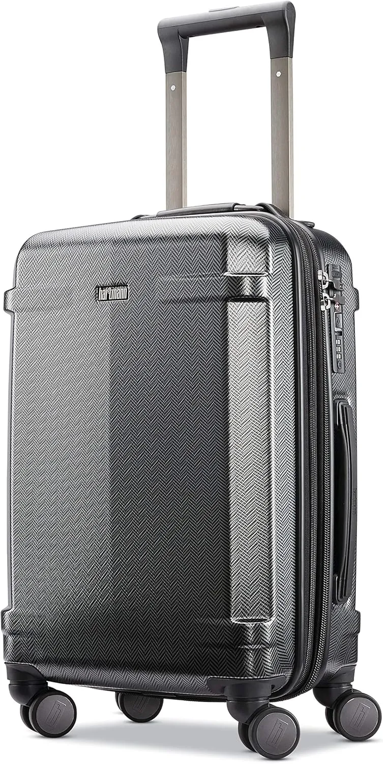 Hartmann Century Deluxe Hardside Expandable CarryOn with Spinner Wheels, Black/Gunmetal