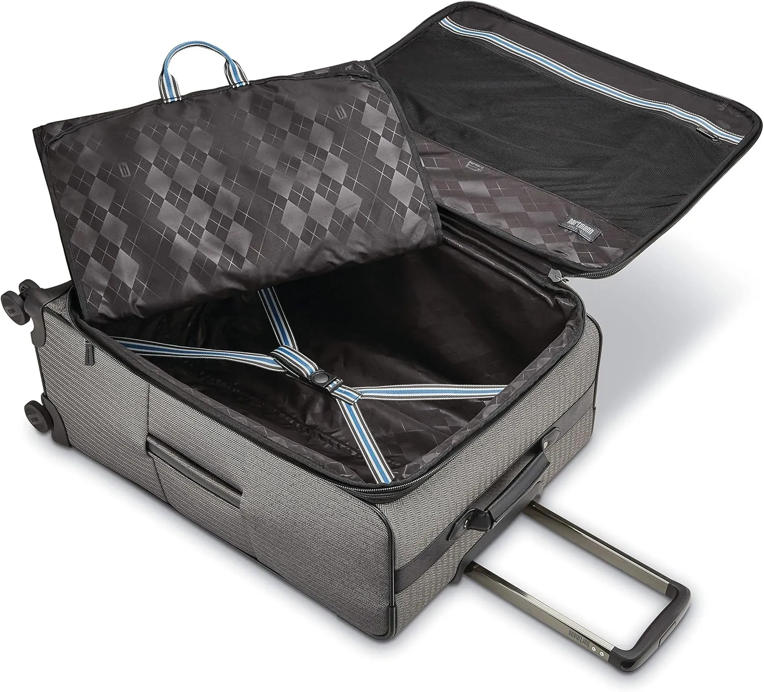 Hartmann Herringbone Deluxe Extended Journey Expandable Spinner, Black, Checked-Medium