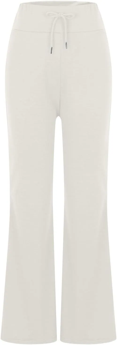 HGps8w Flared Yoga Pants for Women Drawstring High Waisted Casual Bootcut Leggings Comfy Lounge Sweatpants