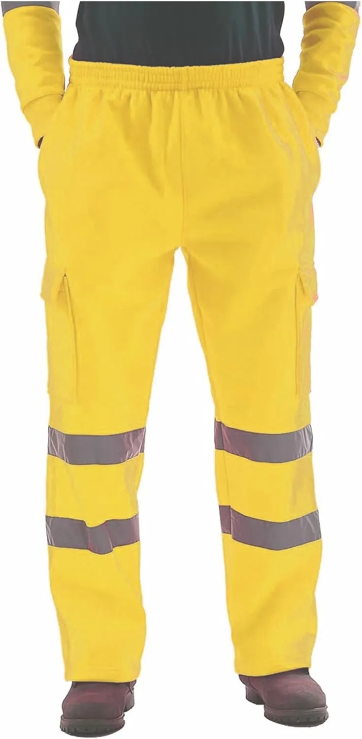 High Visibility Safety Sweatshirt for Men - Class 3 Reflective 2 Piece Sets with Hi-Vis Safety Pants