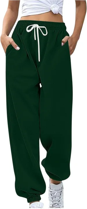 High Waist Sweatpants for Women with Pocket Jogging Pants Comfy Workout Joggers Outdoor Activities Lounge Trousers