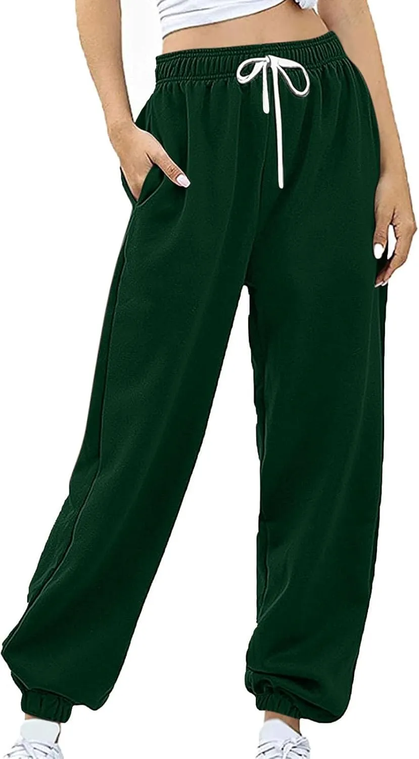 High Waist Sweatpants for Women with Pocket Jogging Pants Comfy Workout Joggers Outdoor Activities Lounge Trousers