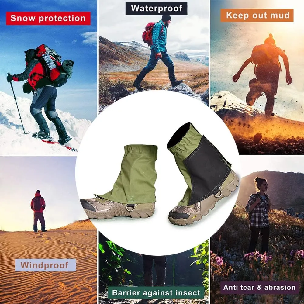 Hiking Short Canvas Snow Cover,Ankle Gaiters for Trip, Waterproof Boot Snake Legging Gaiters Warmer Outdoor Camping Trekking Climbing Hunting