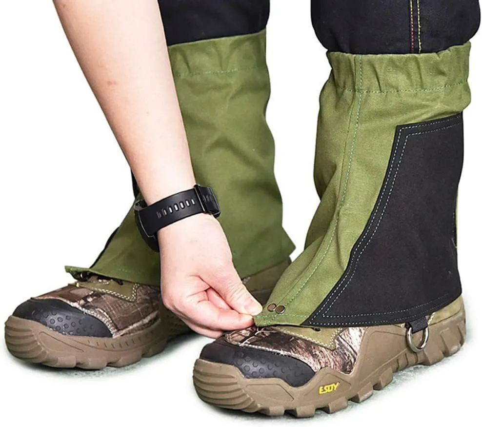 Hiking Short Canvas Snow Cover,Ankle Gaiters for Trip, Waterproof Boot Snake Legging Gaiters Warmer Outdoor Camping Trekking Climbing Hunting