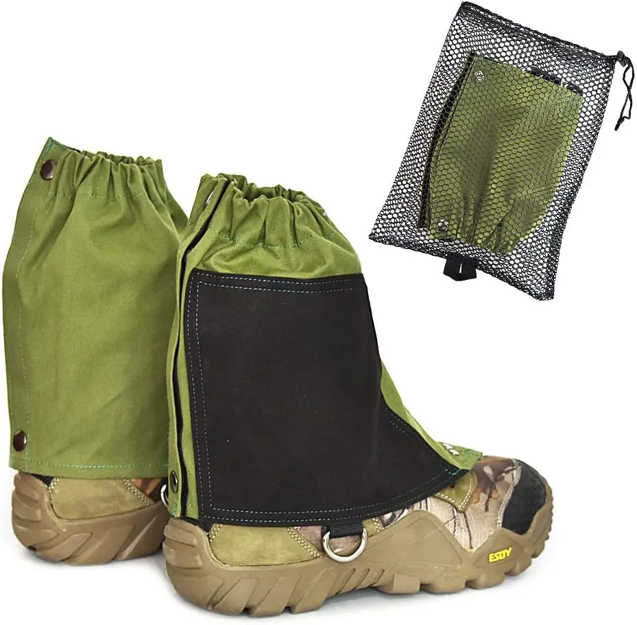 Hiking Short Canvas Snow Cover,Ankle Gaiters for Trip, Waterproof Boot Snake Legging Gaiters Warmer Outdoor Camping Trekking Climbing Hunting