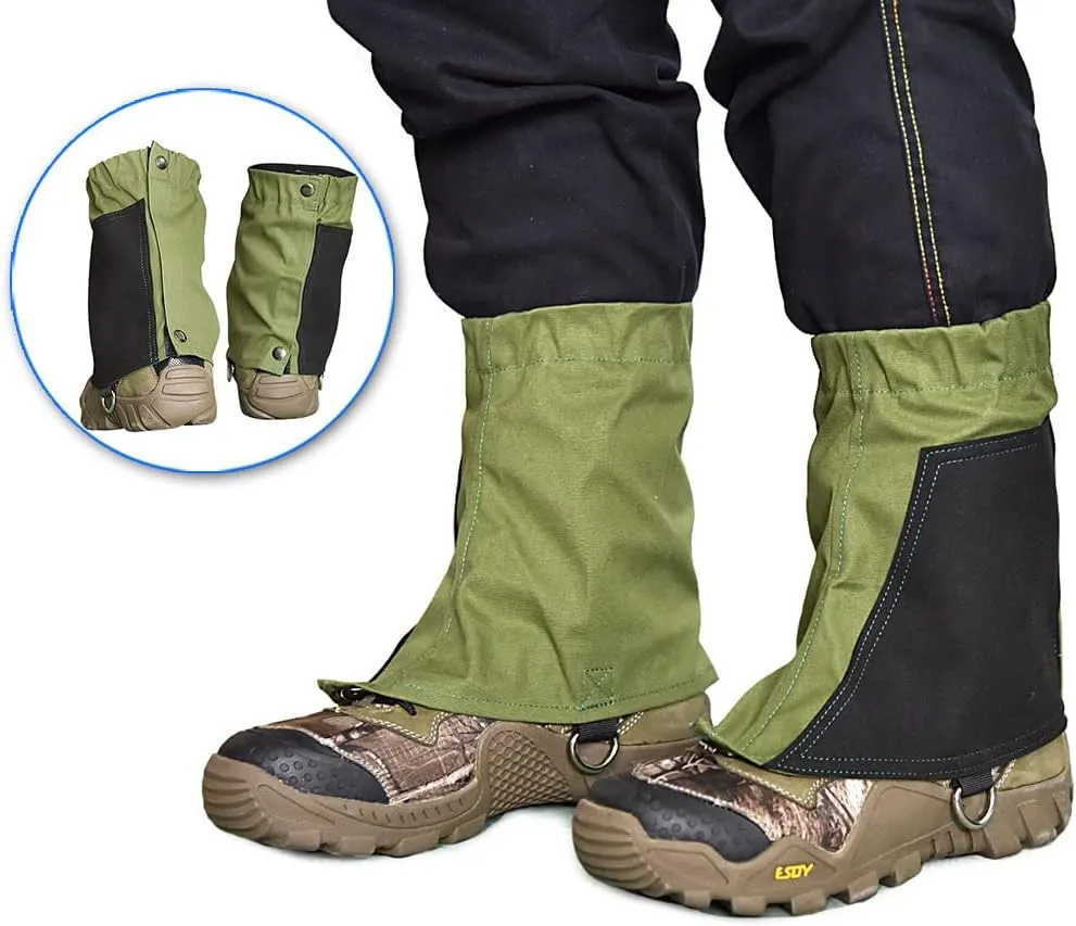 Hiking Short Canvas Snow Cover,Ankle Gaiters for Trip, Waterproof Boot Snake Legging Gaiters Warmer Outdoor Camping Trekking Climbing Hunting