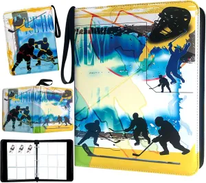 Hockey Card Binder 900 Pockets, Trading Card Binder Holder with 50 Removable Sleeves Fits 900 Sport Cards, Hockey Card Gifts Collector Album with Zipper Storage Display Case