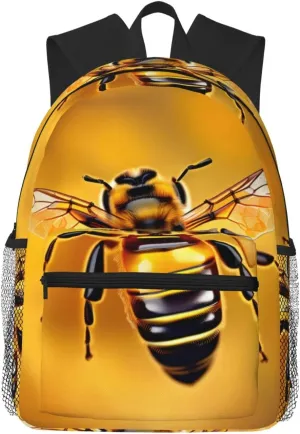 honey-bee print Lightweight and comfortable backpack Casual Laptop Backpack for Travel Hiking