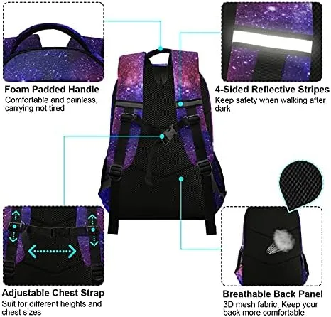 Horse Flowers Backpacks For Kids Fairytale Student Backpack Bookbag For Boys Girls Casual Bag