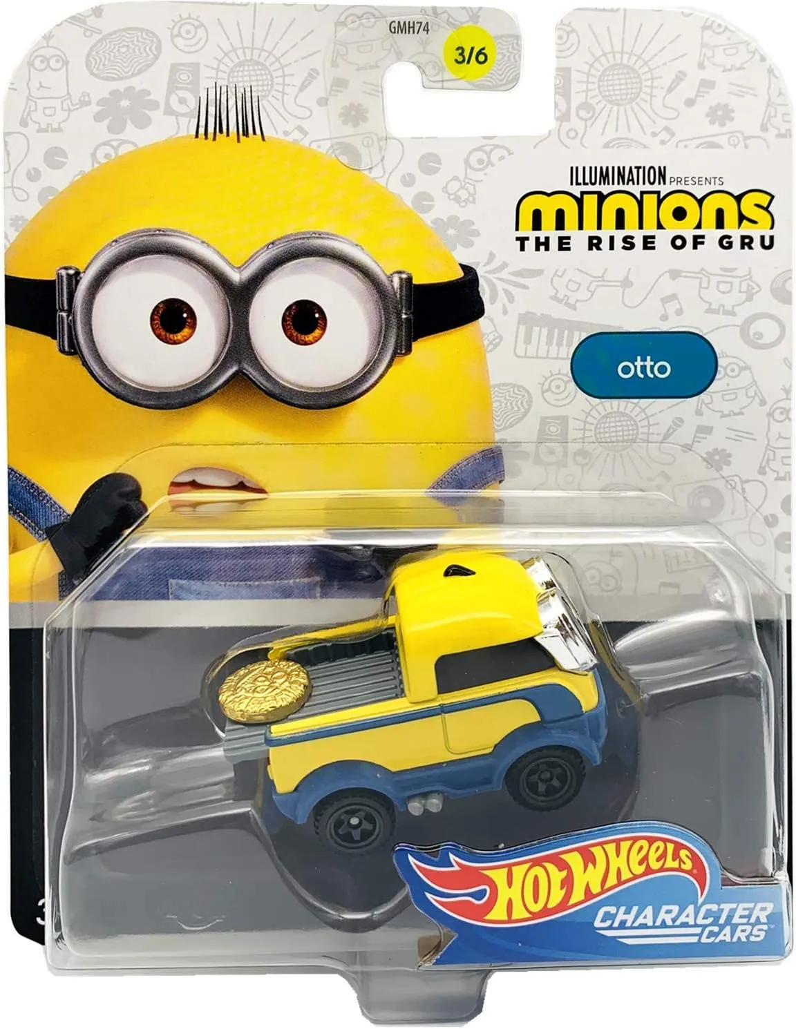 Hot Wheels 1/64 Minions The Rise of Gru Character Car-Otto(3/6)